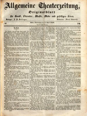 Allgemeine Theaterzeitung Donnerstag 2. April 1846