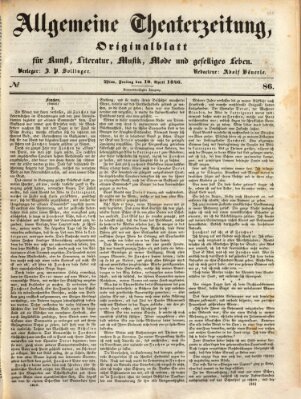 Allgemeine Theaterzeitung Freitag 10. April 1846