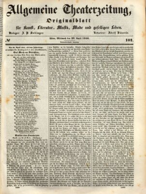 Allgemeine Theaterzeitung Mittwoch 29. April 1846