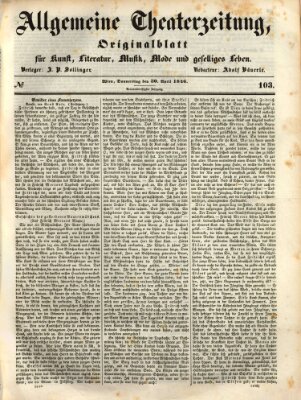 Allgemeine Theaterzeitung Donnerstag 30. April 1846