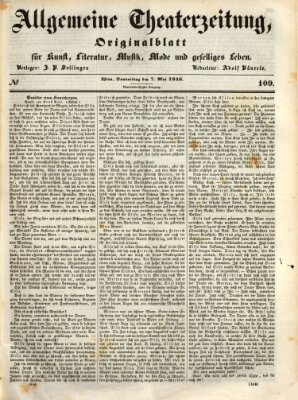 Allgemeine Theaterzeitung Donnerstag 7. Mai 1846