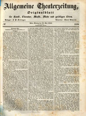 Allgemeine Theaterzeitung Montag 18. Mai 1846