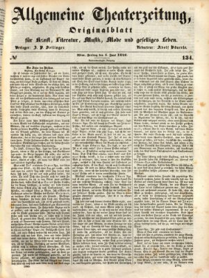 Allgemeine Theaterzeitung Freitag 5. Juni 1846