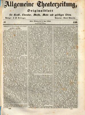 Allgemeine Theaterzeitung Montag 8. Juni 1846