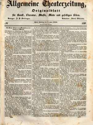 Allgemeine Theaterzeitung Dienstag 9. Juni 1846