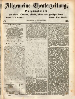 Allgemeine Theaterzeitung Dienstag 16. Juni 1846