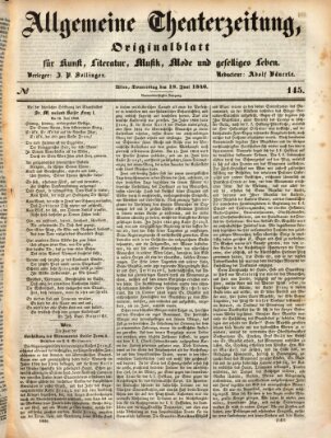 Allgemeine Theaterzeitung Donnerstag 18. Juni 1846