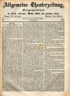 Allgemeine Theaterzeitung Donnerstag 25. Juni 1846