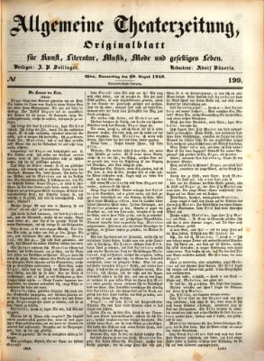 Allgemeine Theaterzeitung Donnerstag 20. August 1846