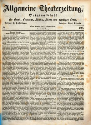 Allgemeine Theaterzeitung Montag 31. August 1846