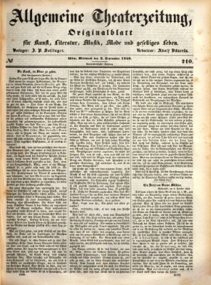 Allgemeine Theaterzeitung Mittwoch 2. September 1846