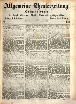 Allgemeine Theaterzeitung Samstag 5. September 1846