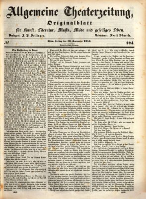 Allgemeine Theaterzeitung Freitag 18. September 1846