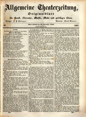 Allgemeine Theaterzeitung Dienstag 22. September 1846