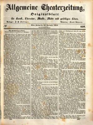 Allgemeine Theaterzeitung Freitag 25. September 1846