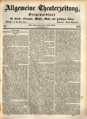 Allgemeine Theaterzeitung Donnerstag 8. Oktober 1846