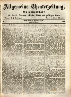 Allgemeine Theaterzeitung Freitag 9. Oktober 1846