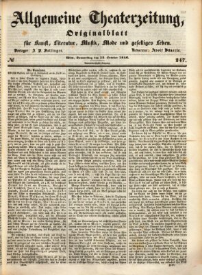 Allgemeine Theaterzeitung Donnerstag 15. Oktober 1846