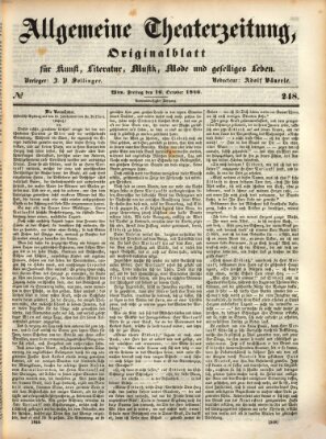 Allgemeine Theaterzeitung Freitag 16. Oktober 1846