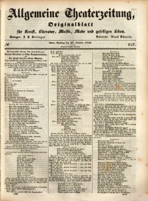 Allgemeine Theaterzeitung Dienstag 27. Oktober 1846