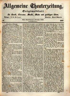 Allgemeine Theaterzeitung Samstag 7. November 1846