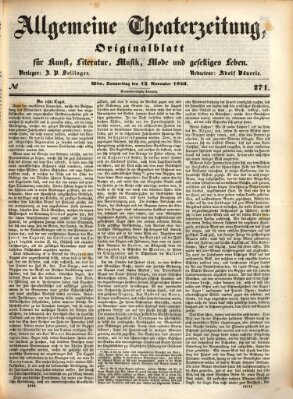 Allgemeine Theaterzeitung Donnerstag 12. November 1846