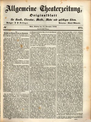 Allgemeine Theaterzeitung Dienstag 17. November 1846