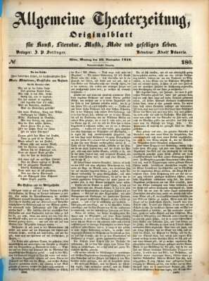 Allgemeine Theaterzeitung Montag 23. November 1846