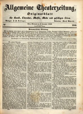 Allgemeine Theaterzeitung Mittwoch 2. Dezember 1846