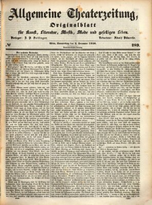 Allgemeine Theaterzeitung Donnerstag 3. Dezember 1846