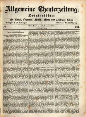 Allgemeine Theaterzeitung Samstag 5. Dezember 1846