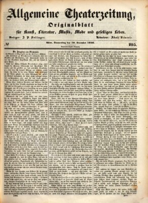 Allgemeine Theaterzeitung Donnerstag 10. Dezember 1846