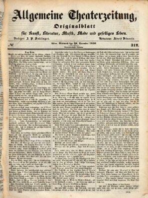 Allgemeine Theaterzeitung Mittwoch 30. Dezember 1846