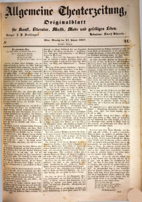 Allgemeine Theaterzeitung Montag 25. Januar 1847