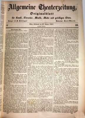 Allgemeine Theaterzeitung Mittwoch 27. Januar 1847