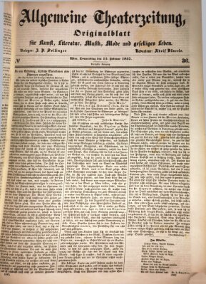 Allgemeine Theaterzeitung Donnerstag 11. Februar 1847