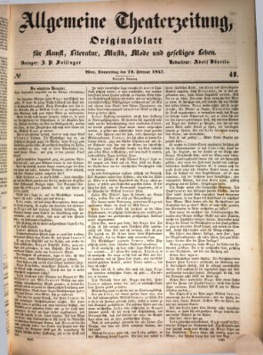 Allgemeine Theaterzeitung Donnerstag 18. Februar 1847