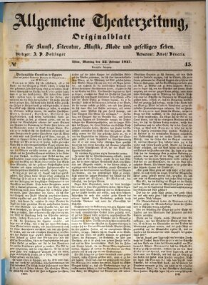 Allgemeine Theaterzeitung Montag 22. Februar 1847