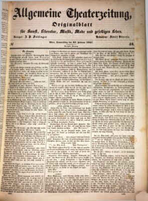 Allgemeine Theaterzeitung Donnerstag 25. Februar 1847