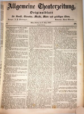 Allgemeine Theaterzeitung Dienstag 9. März 1847