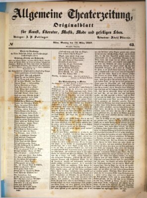 Allgemeine Theaterzeitung Montag 15. März 1847