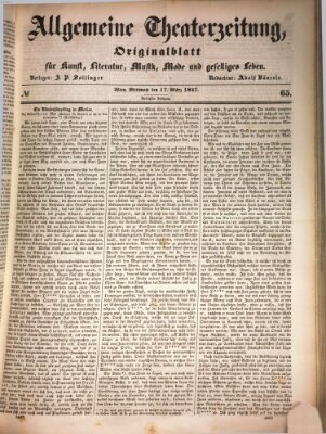 Allgemeine Theaterzeitung Mittwoch 17. März 1847