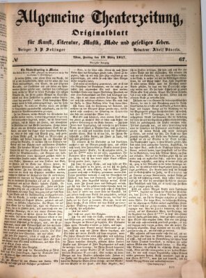 Allgemeine Theaterzeitung Freitag 19. März 1847