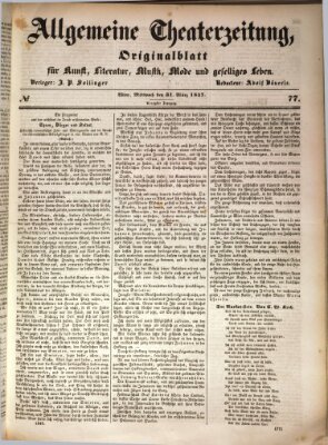 Allgemeine Theaterzeitung Mittwoch 31. März 1847