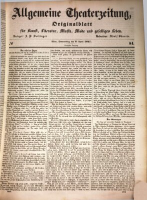 Allgemeine Theaterzeitung Donnerstag 8. April 1847