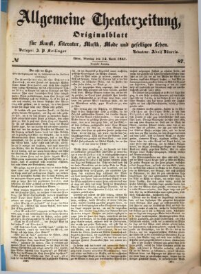 Allgemeine Theaterzeitung Montag 12. April 1847