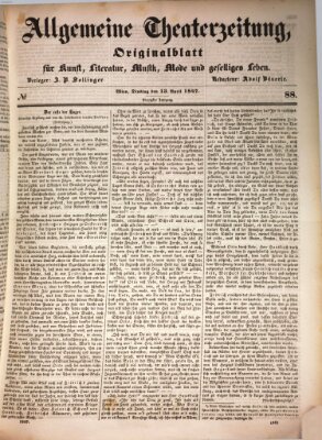 Allgemeine Theaterzeitung Dienstag 13. April 1847