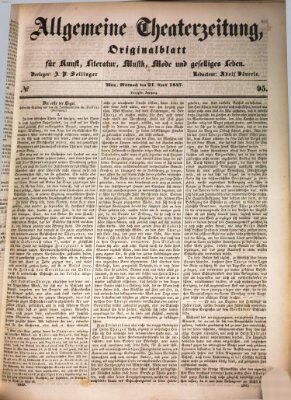 Allgemeine Theaterzeitung Mittwoch 21. April 1847