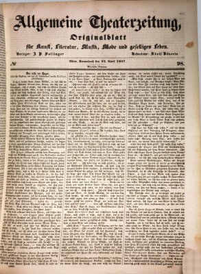 Allgemeine Theaterzeitung Samstag 24. April 1847