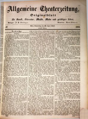 Allgemeine Theaterzeitung Donnerstag 29. April 1847